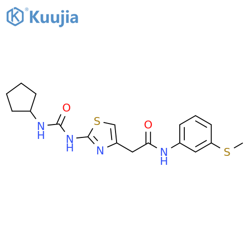 2-{2-(cyclopentylcarbamoyl)amino-1,3-thiazol-4-yl}-N-3-(methylsulfanyl)phenylacetamide structure