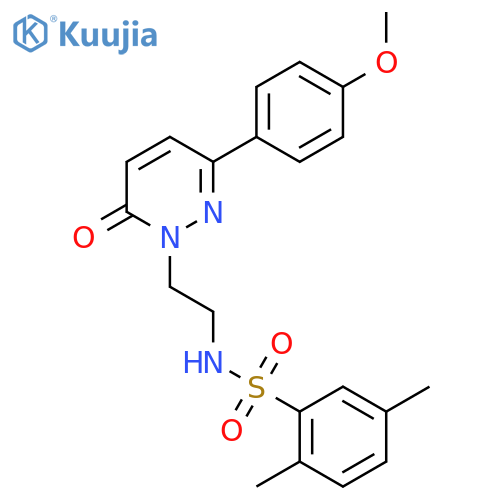N-{2-3-(4-methoxyphenyl)-6-oxo-1,6-dihydropyridazin-1-ylethyl}-2,5-dimethylbenzene-1-sulfonamide structure