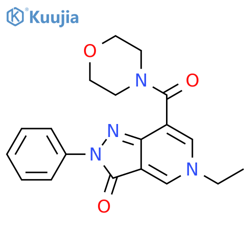 5-ethyl-7-(morpholine-4-carbonyl)-2-phenyl-2H,3H,5H-pyrazolo4,3-cpyridin-3-one structure