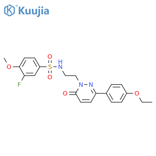 N-{2-3-(4-ethoxyphenyl)-6-oxo-1,6-dihydropyridazin-1-ylethyl}-3-fluoro-4-methoxybenzene-1-sulfonamide structure