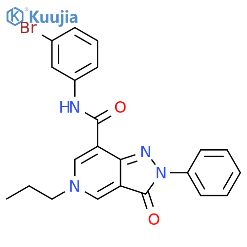 N-(3-bromophenyl)-3-oxo-2-phenyl-5-propyl-2H,3H,5H-pyrazolo4,3-cpyridine-7-carboxamide structure