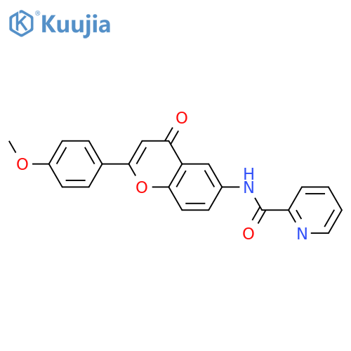 N-2-(4-methoxyphenyl)-4-oxo-4H-chromen-6-ylpyridine-2-carboxamide structure