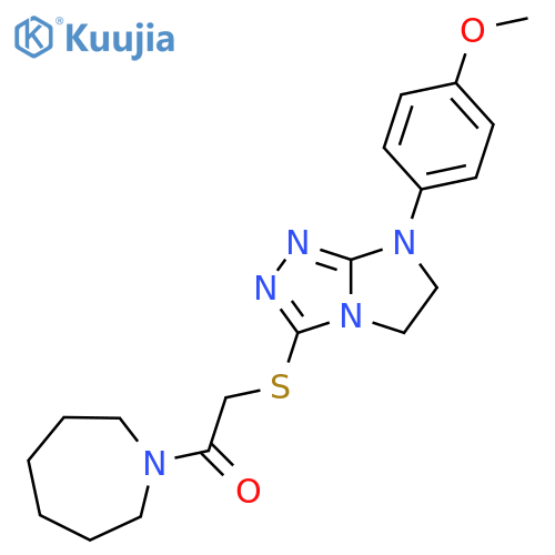 1-(azepan-1-yl)-2-{7-(4-methoxyphenyl)-5H,6H,7H-imidazo2,1-c1,2,4triazol-3-ylsulfanyl}ethan-1-one structure