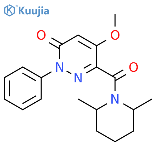 6-(2,6-dimethylpiperidine-1-carbonyl)-5-methoxy-2-phenyl-2,3-dihydropyridazin-3-one structure