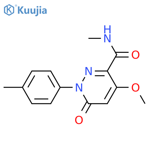 4-methoxy-N-methyl-1-(4-methylphenyl)-6-oxo-1,6-dihydropyridazine-3-carboxamide structure