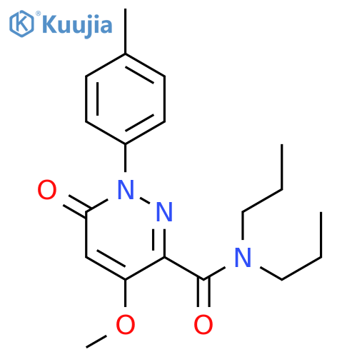 4-methoxy-1-(4-methylphenyl)-6-oxo-N,N-dipropyl-1,6-dihydropyridazine-3-carboxamide structure