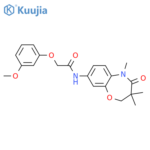 2-(3-methoxyphenoxy)-N-(3,3,5-trimethyl-4-oxo-2,3,4,5-tetrahydro-1,5-benzoxazepin-8-yl)acetamide structure