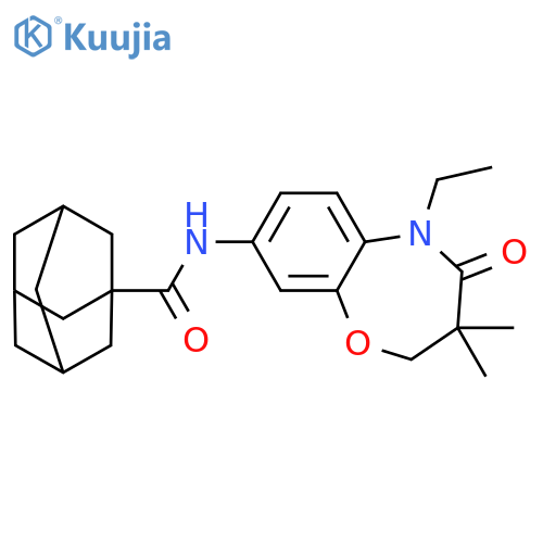 N-(5-ethyl-3,3-dimethyl-4-oxo-2,3,4,5-tetrahydro-1,5-benzoxazepin-8-yl)adamantane-1-carboxamide structure