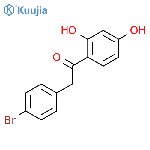 2-(4-bromophenyl)-1-(2,4-dihydroxyphenyl)ethan-1-one structure
