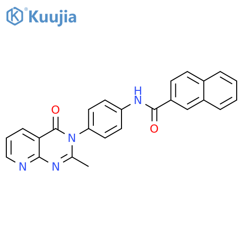 N-(4-{2-methyl-4-oxo-3H,4H-pyrido2,3-dpyrimidin-3-yl}phenyl)naphthalene-2-carboxamide structure