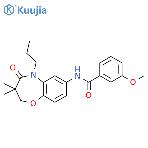 N-(3,3-dimethyl-4-oxo-5-propyl-2,3,4,5-tetrahydro-1,5-benzoxazepin-7-yl)-3-methoxybenzamide structure