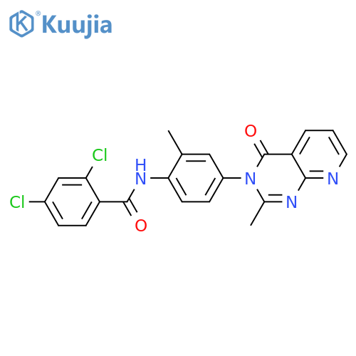 2,4-dichloro-N-(2-methyl-4-{2-methyl-4-oxo-3H,4H-pyrido2,3-dpyrimidin-3-yl}phenyl)benzamide structure