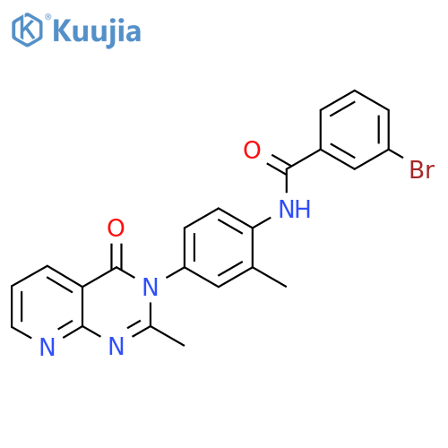 3-bromo-N-(2-methyl-4-{2-methyl-4-oxo-3H,4H-pyrido2,3-dpyrimidin-3-yl}phenyl)benzamide structure