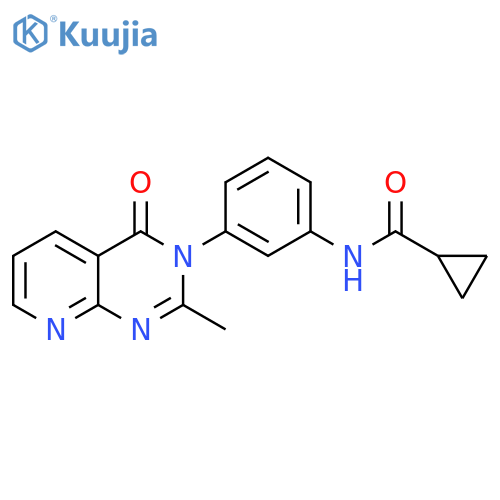 N-(3-{2-methyl-4-oxo-3H,4H-pyrido2,3-dpyrimidin-3-yl}phenyl)cyclopropanecarboxamide structure