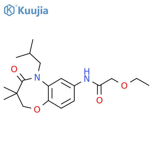 N-3,3-dimethyl-5-(2-methylpropyl)-4-oxo-2,3,4,5-tetrahydro-1,5-benzoxazepin-7-yl-2-ethoxyacetamide structure