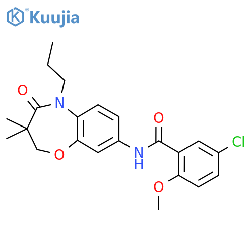 5-chloro-N-(3,3-dimethyl-4-oxo-5-propyl-2,3,4,5-tetrahydro-1,5-benzoxazepin-8-yl)-2-methoxybenzamide structure