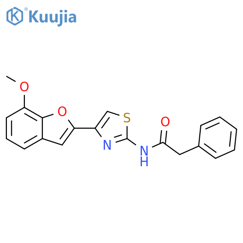 N-4-(7-methoxy-1-benzofuran-2-yl)-1,3-thiazol-2-yl-2-phenylacetamide structure