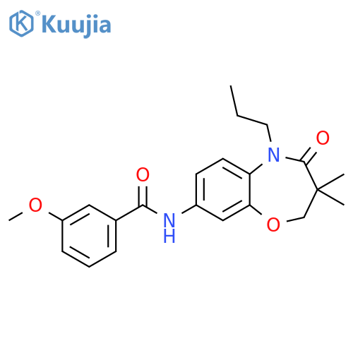N-(3,3-dimethyl-4-oxo-5-propyl-2,3,4,5-tetrahydro-1,5-benzoxazepin-8-yl)-3-methoxybenzamide structure