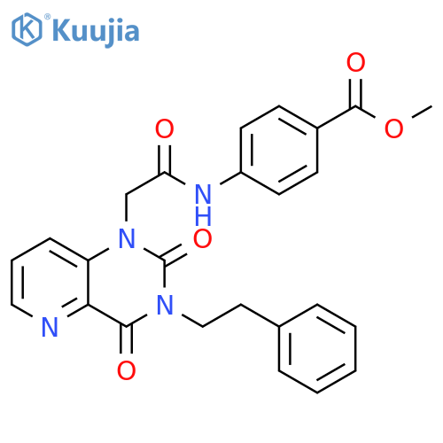 methyl 4-{2-2,4-dioxo-3-(2-phenylethyl)-1H,2H,3H,4H-pyrido3,2-dpyrimidin-1-ylacetamido}benzoate structure
