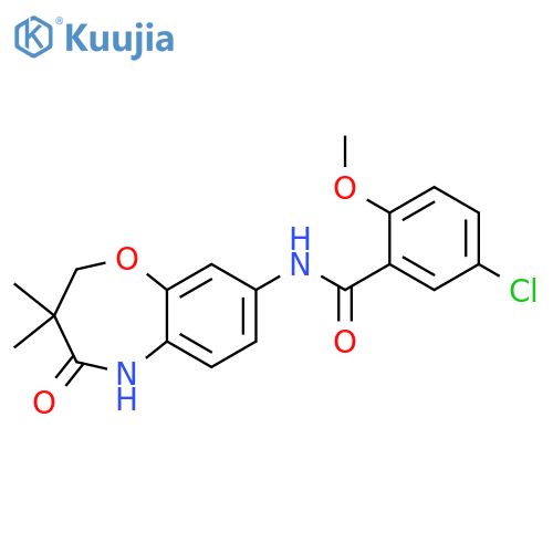 5-chloro-N-(3,3-dimethyl-4-oxo-2,3,4,5-tetrahydro-1,5-benzoxazepin-8-yl)-2-methoxybenzamide structure