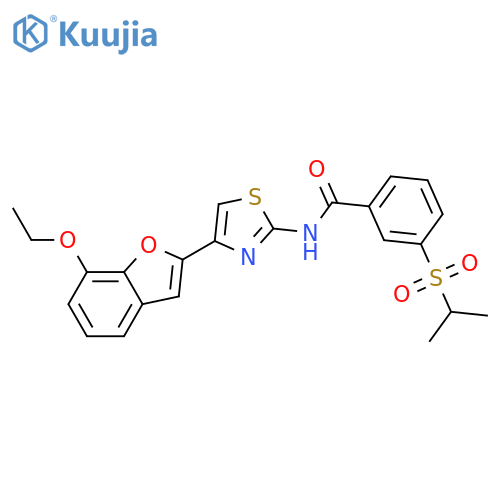 N-4-(7-ethoxy-1-benzofuran-2-yl)-1,3-thiazol-2-yl-3-(propane-2-sulfonyl)benzamide structure