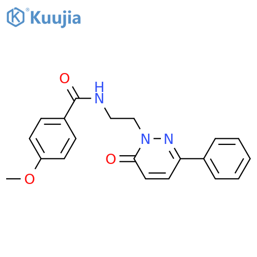 4-methoxy-N-2-(6-oxo-3-phenyl-1,6-dihydropyridazin-1-yl)ethylbenzamide structure
