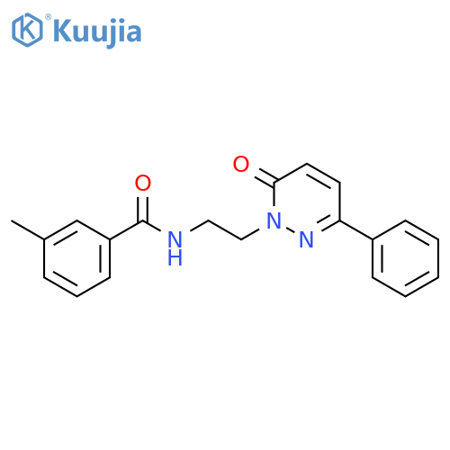 3-methyl-N-2-(6-oxo-3-phenyl-1,6-dihydropyridazin-1-yl)ethylbenzamide structure