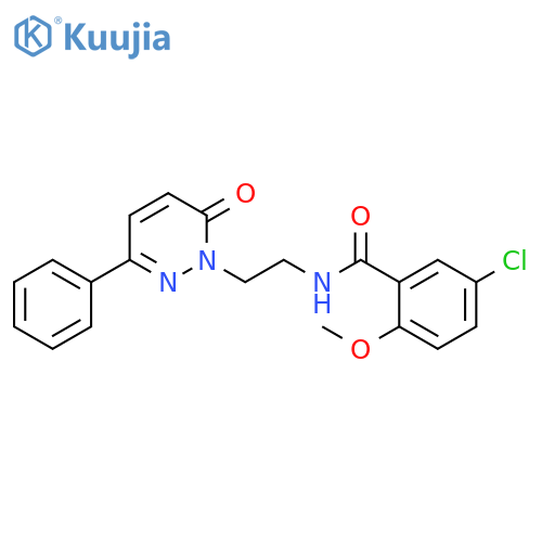 5-chloro-2-methoxy-N-2-(6-oxo-3-phenyl-1,6-dihydropyridazin-1-yl)ethylbenzamide structure
