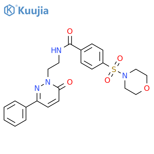 4-(morpholine-4-sulfonyl)-N-2-(6-oxo-3-phenyl-1,6-dihydropyridazin-1-yl)ethylbenzamide structure