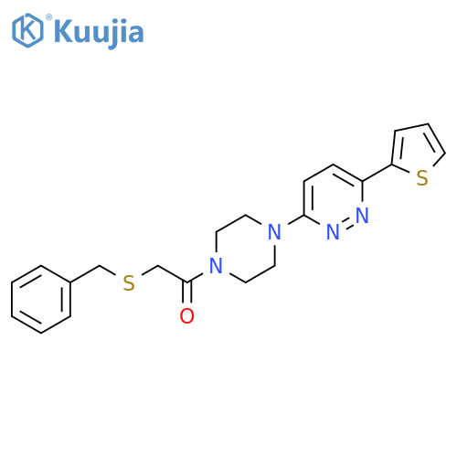 2-(benzylsulfanyl)-1-{4-6-(thiophen-2-yl)pyridazin-3-ylpiperazin-1-yl}ethan-1-one structure