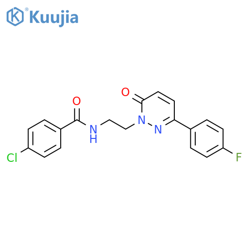 4-chloro-N-{2-3-(4-fluorophenyl)-6-oxo-1,6-dihydropyridazin-1-ylethyl}benzamide structure