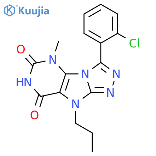 3-(2-chlorophenyl)-5-methyl-9-propyl-5H,6H,7H,8H,9H-1,2,4triazolo3,4-hpurine-6,8-dione structure
