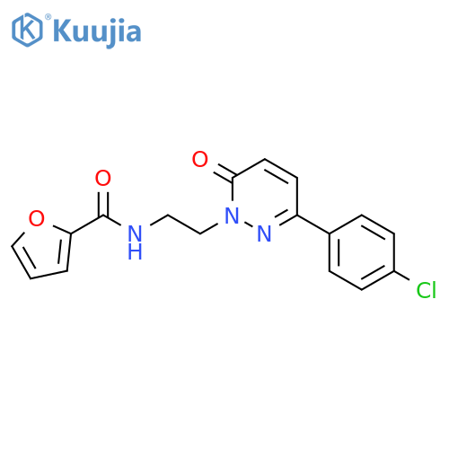 N-{2-3-(4-chlorophenyl)-6-oxo-1,6-dihydropyridazin-1-ylethyl}furan-2-carboxamide structure