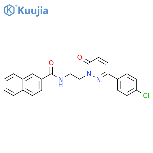 N-{2-3-(4-chlorophenyl)-6-oxo-1,6-dihydropyridazin-1-ylethyl}naphthalene-2-carboxamide structure