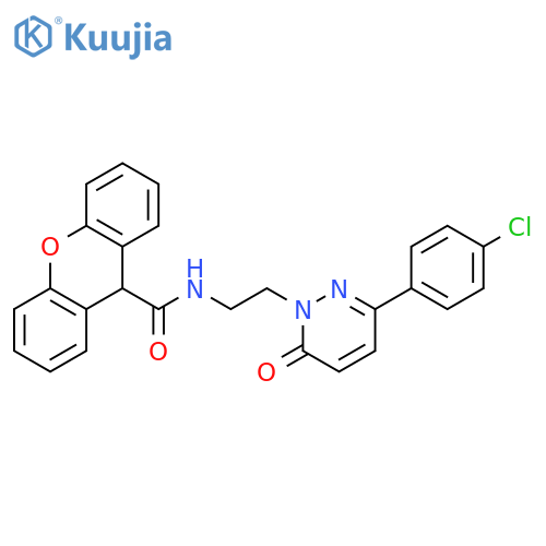 N-{2-3-(4-chlorophenyl)-6-oxo-1,6-dihydropyridazin-1-ylethyl}-9H-xanthene-9-carboxamide structure