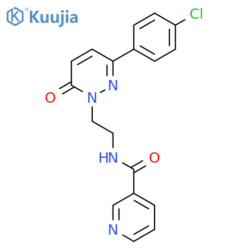 N-{2-3-(4-chlorophenyl)-6-oxo-1,6-dihydropyridazin-1-ylethyl}pyridine-3-carboxamide structure