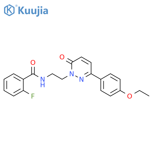N-{2-3-(4-ethoxyphenyl)-6-oxo-1,6-dihydropyridazin-1-ylethyl}-2-fluorobenzamide structure
