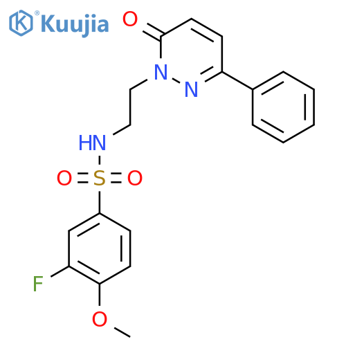 3-fluoro-4-methoxy-N-2-(6-oxo-3-phenyl-1,6-dihydropyridazin-1-yl)ethylbenzene-1-sulfonamide structure
