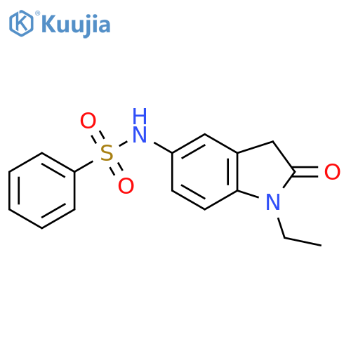 N-(1-ethyl-2-oxo-2,3-dihydro-1H-indol-5-yl)benzenesulfonamide structure