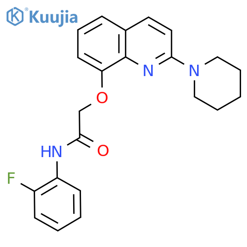 N-(2-fluorophenyl)-2-((2-(piperidin-1-yl)quinolin-8-yl)oxy)acetamide structure