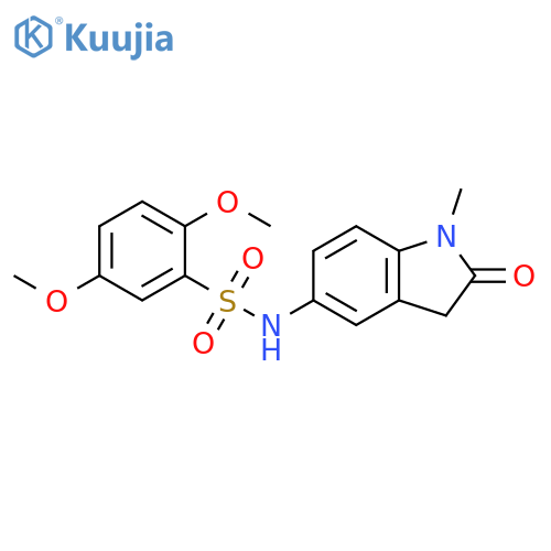 2,5-dimethoxy-N-(1-methyl-2-oxo-2,3-dihydro-1H-indol-5-yl)benzene-1-sulfonamide structure