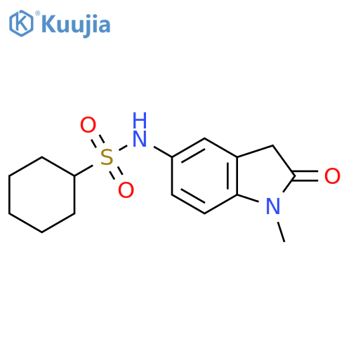 N-(1-methyl-2-oxo-2,3-dihydro-1H-indol-5-yl)cyclohexanesulfonamide structure