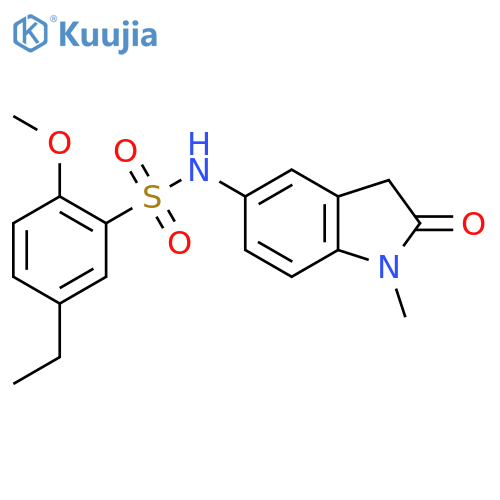 5-ethyl-2-methoxy-N-(1-methyl-2-oxo-2,3-dihydro-1H-indol-5-yl)benzene-1-sulfonamide structure