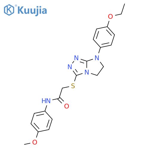 2-{7-(4-ethoxyphenyl)-5H,6H,7H-imidazo2,1-c1,2,4triazol-3-ylsulfanyl}-N-(4-methoxyphenyl)acetamide structure