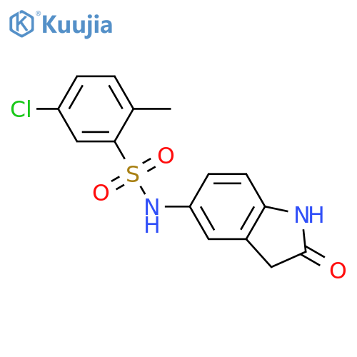 5-chloro-2-methyl-N-(2-oxo-2,3-dihydro-1H-indol-5-yl)benzene-1-sulfonamide structure