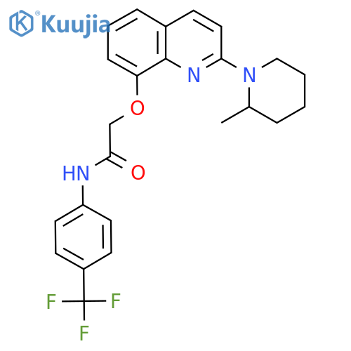 2-{2-(2-methylpiperidin-1-yl)quinolin-8-yloxy}-N-4-(trifluoromethyl)phenylacetamide structure