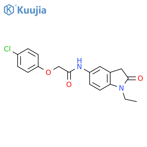 2-(4-chlorophenoxy)-N-(1-ethyl-2-oxo-2,3-dihydro-1H-indol-5-yl)acetamide structure