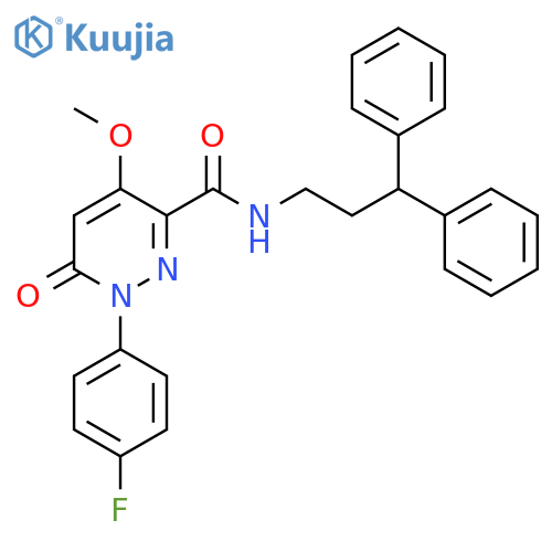 N-(3,3-diphenylpropyl)-1-(4-fluorophenyl)-4-methoxy-6-oxo-1,6-dihydropyridazine-3-carboxamide structure