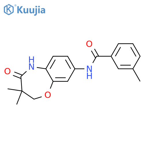 N-(3,3-dimethyl-4-oxo-2,3,4,5-tetrahydro-1,5-benzoxazepin-8-yl)-3-methylbenzamide structure