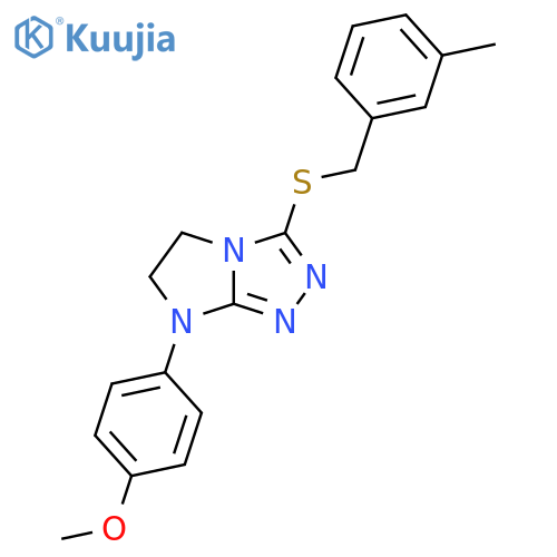 7-(4-methoxyphenyl)-3-{(3-methylphenyl)methylsulfanyl}-5H,6H,7H-imidazo2,1-c1,2,4triazole structure